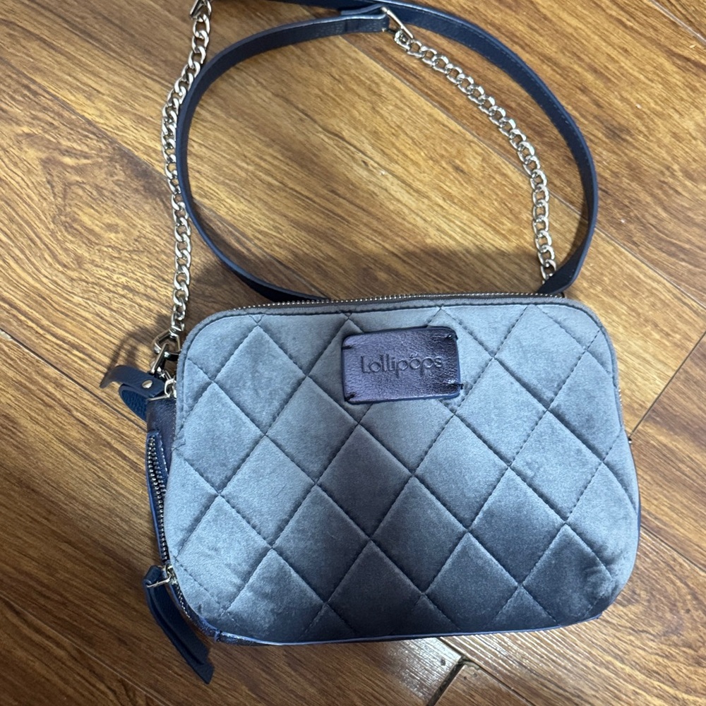Blue Quilted Crossbody Bag